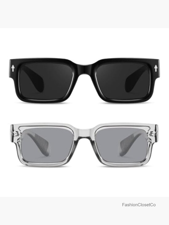Chunky Rectangle Sunglasses UV400 Protection for Men Women main image 6